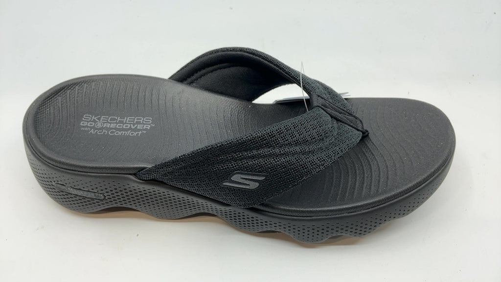 Skechers Women's On-The-Go Massage Fit Sandal - Dawn, Black/Black, 7.5