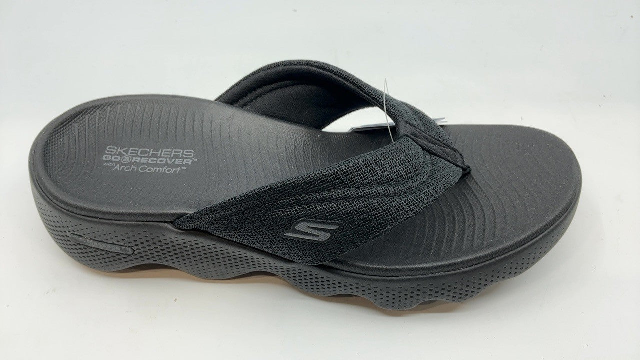 Skechers Women's On-The-Go Massage Fit Sandal - Dawn, Black/Black, 7.5