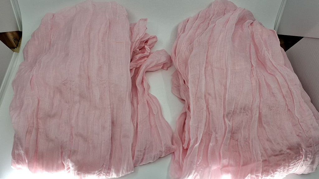 Boho Pink Cheesecloth Table Runner 10ft - 8 Pcs for Centerpieces