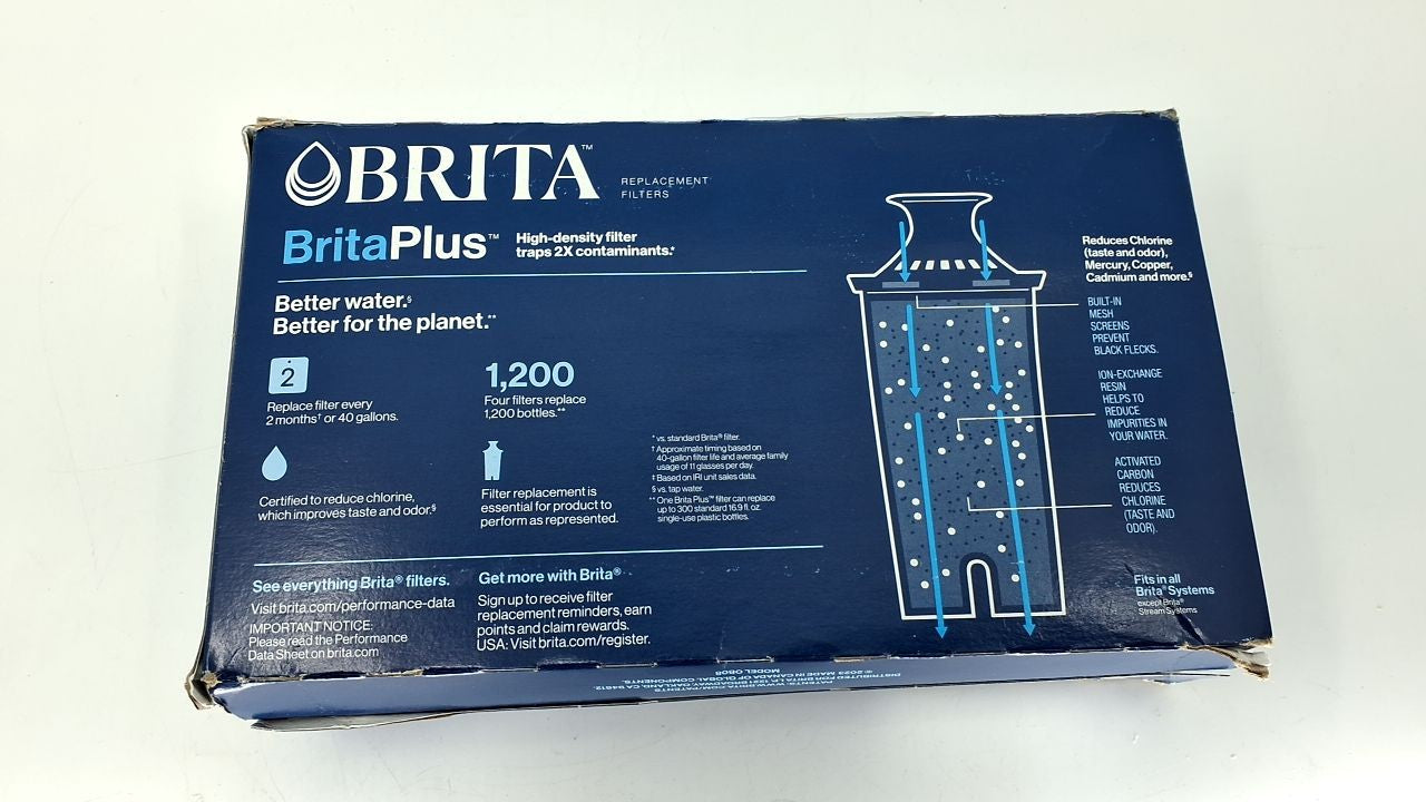 Brita Water Filter Replacement, 4 Filters, Reduces Contaminants 2x