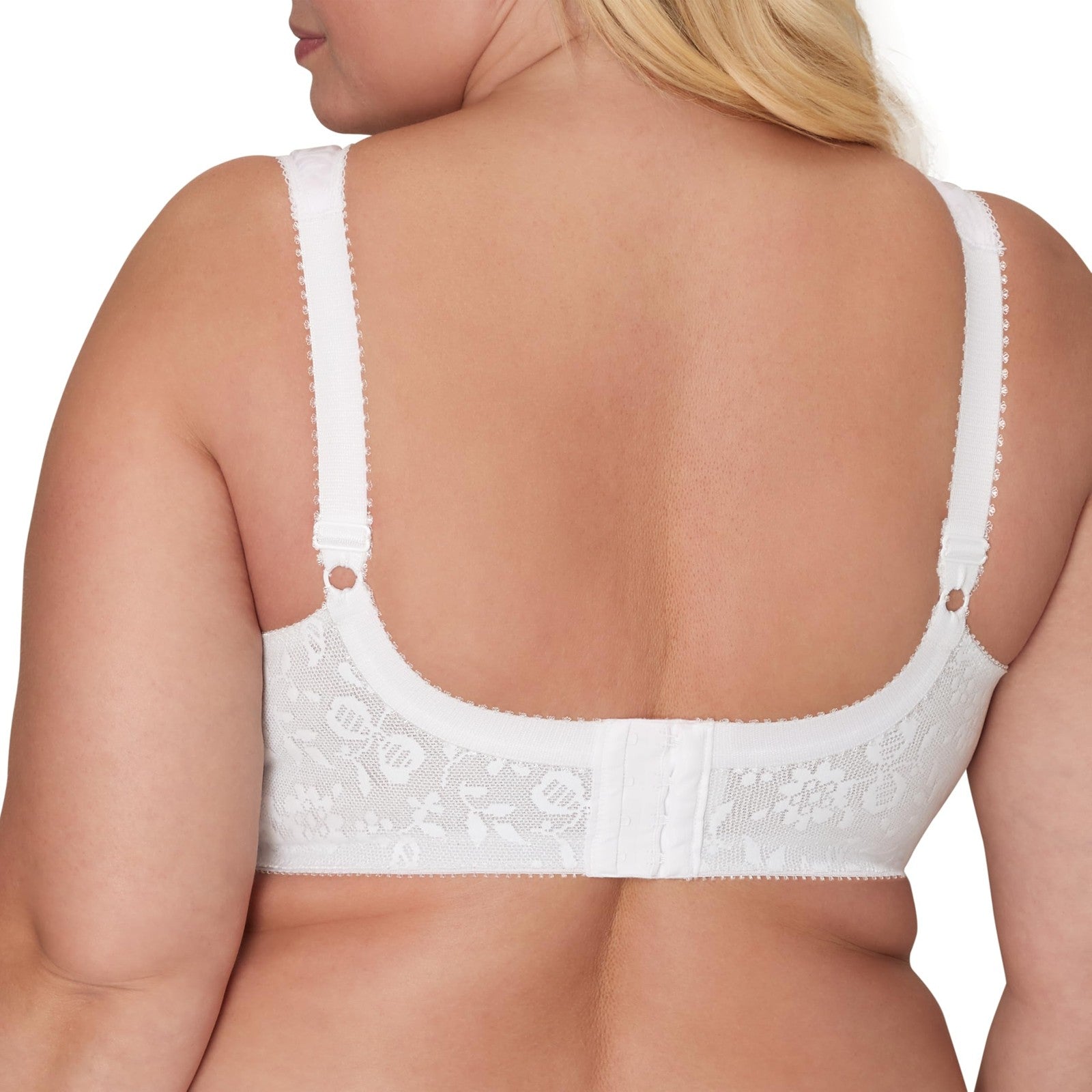 Playtex 18 Hour Bra, Wireless, 44D, White, Floral Print, Full Coverage