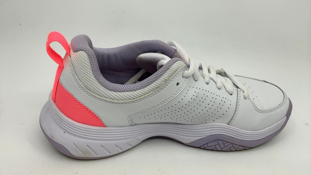 K-Swiss Women's Court Express 2 Tennis Shoe, White/Orchid Petal/Neon Blaze, 9 M