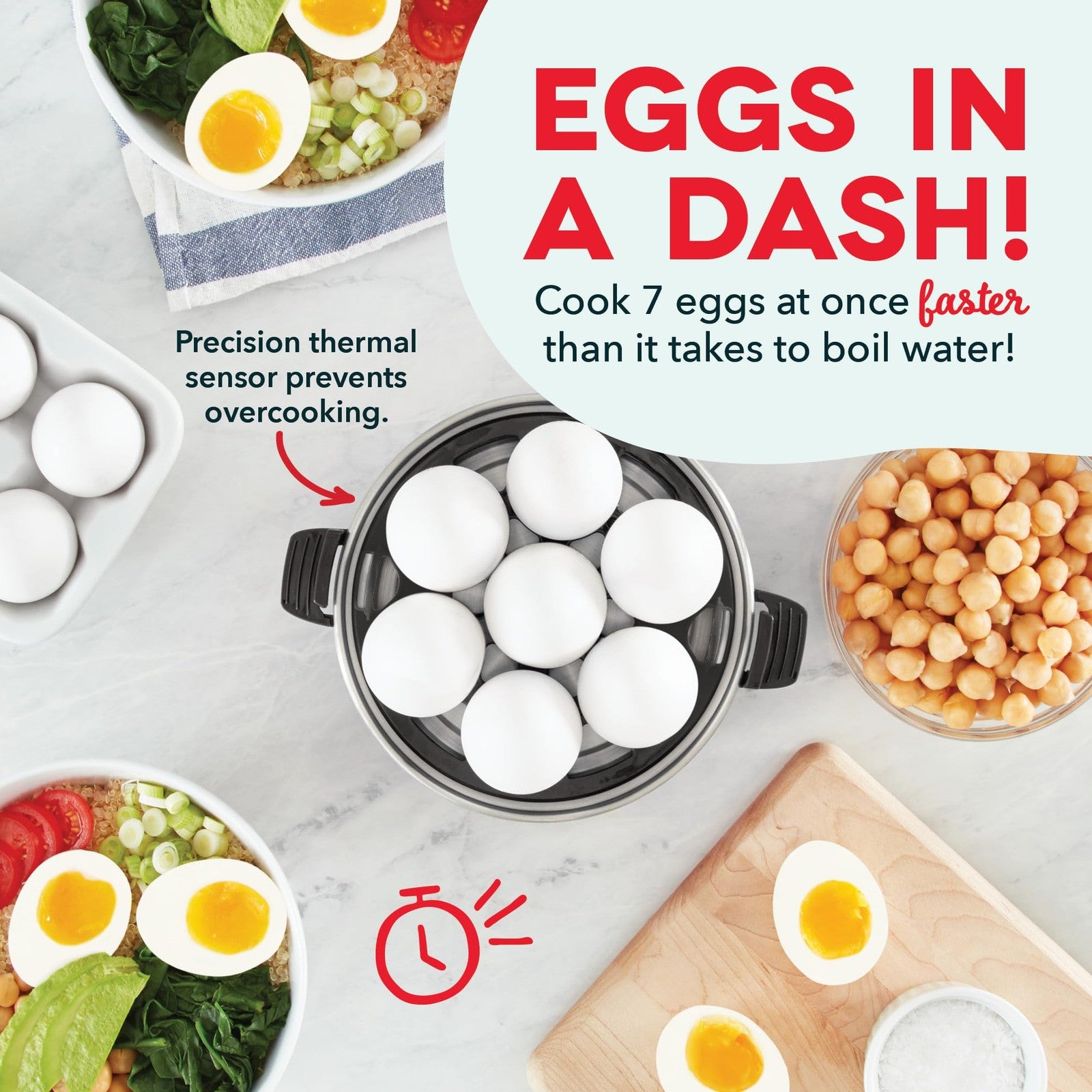 DASH Electric Egg Cooker 7 Egg Capacity for Omelets & Scrambled Eggs
