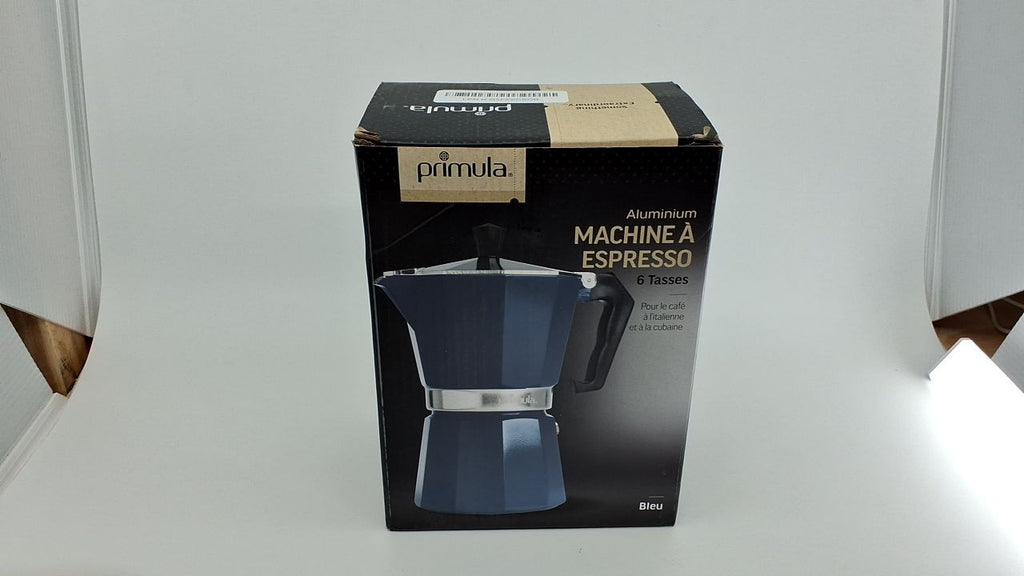 6-Cup Stovetop Espresso Maker, Primula Moka Pot, Blue Aluminum
