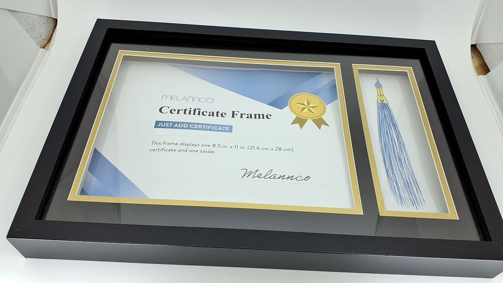 Melannco 18.8x12.1 In Black Diploma Frame for 8.5x11 In Certificate