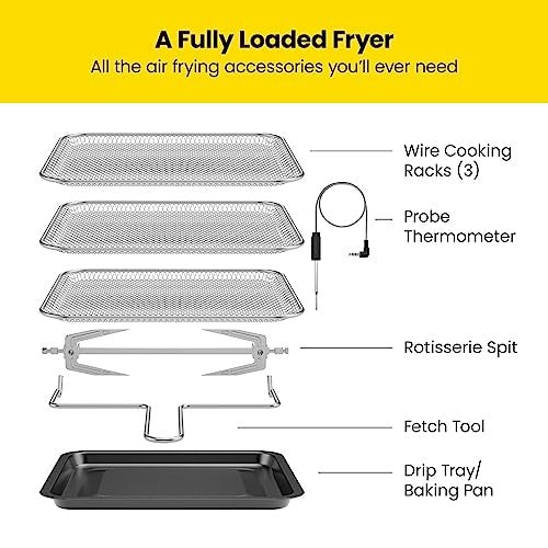 Chefman 12 Quart 5-in-1 Air Fryer w/ Smart Thermometer - Black