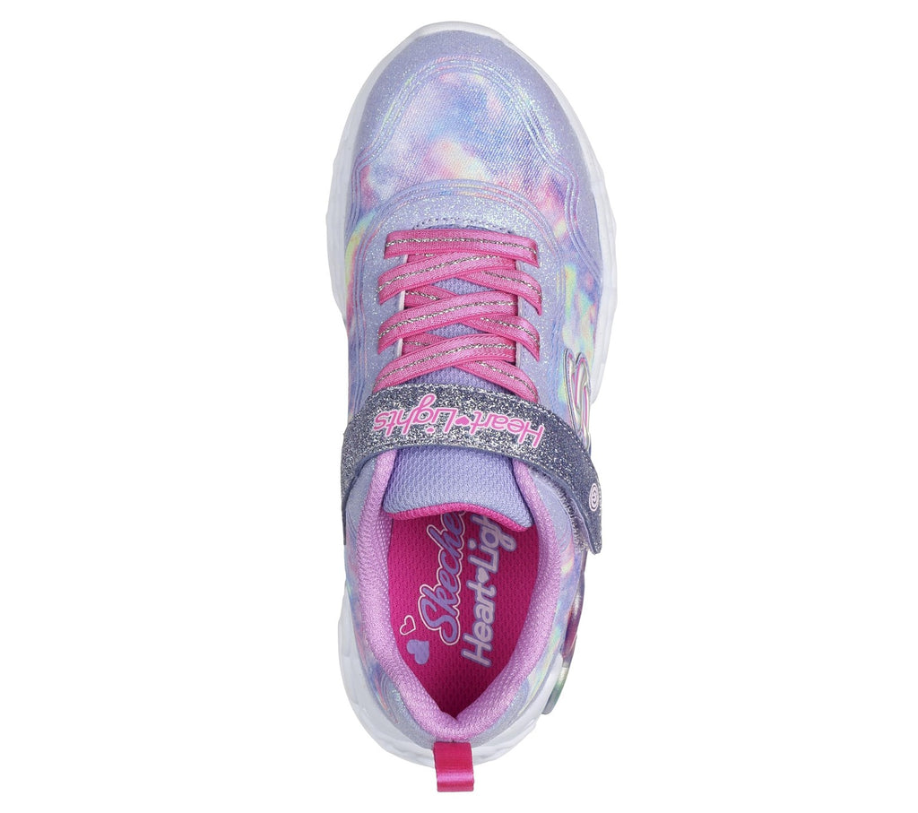Skechers Kids Infinite Heart Lights Sneaker, Lavender/Multi, Size 1