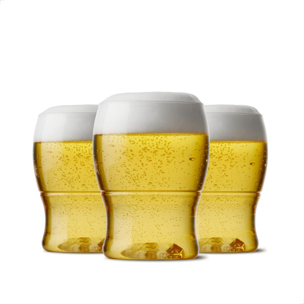 TOSSWARE 7oz Pint Mini Set of 12 Unbreakable Plastic Beer Glasses