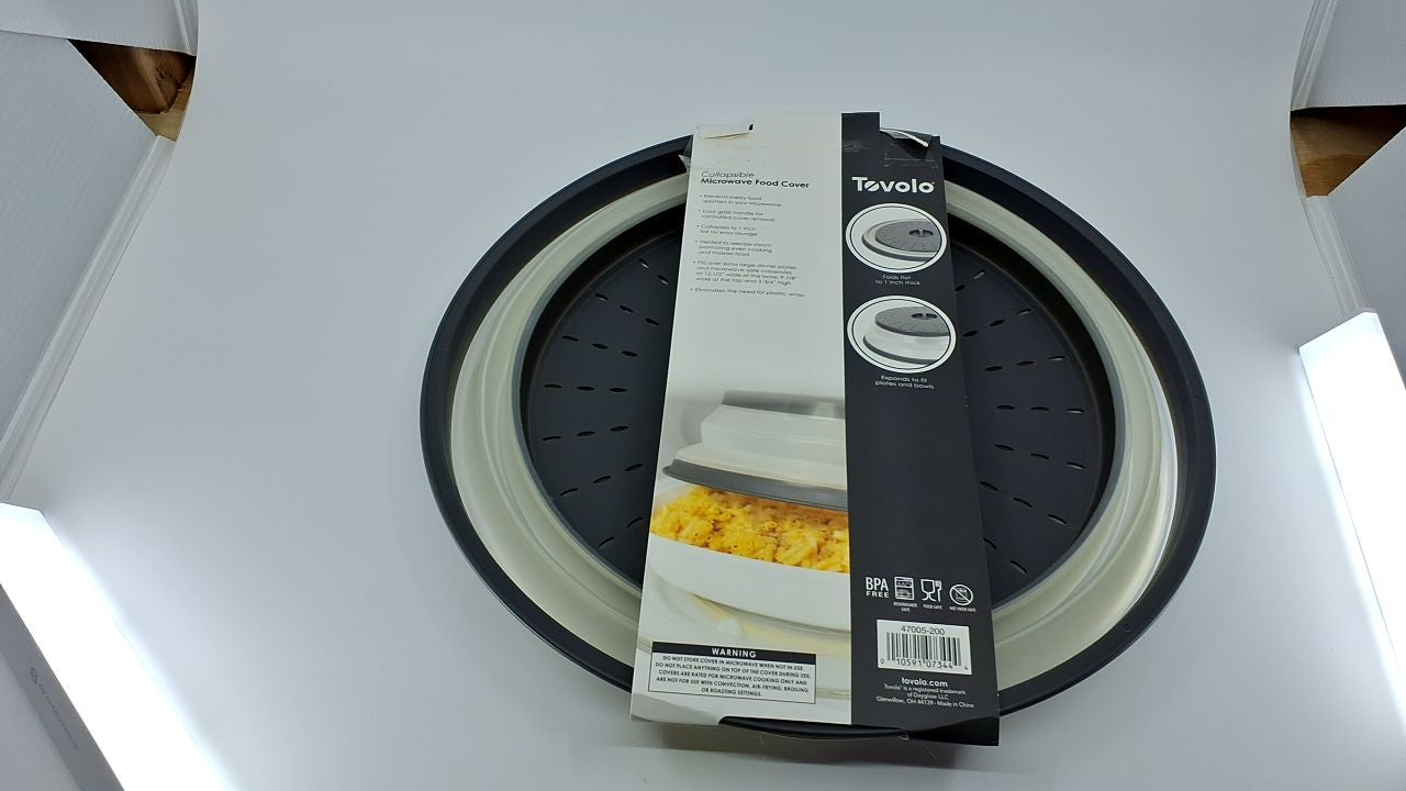 Large Collapsible Microwave Splatter Cover - Charcoal Silicone Lid