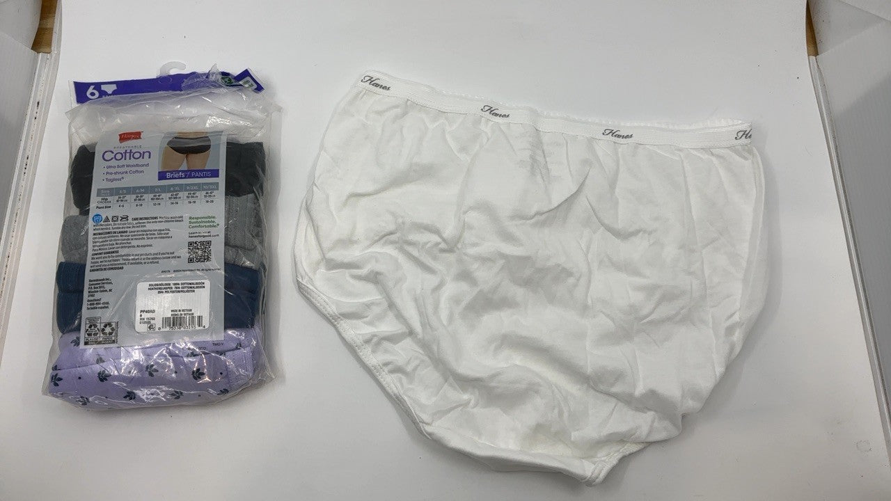Hanes 6-Pack Women's Briefs, Cotton, Tagless, Moisture-Wicking
