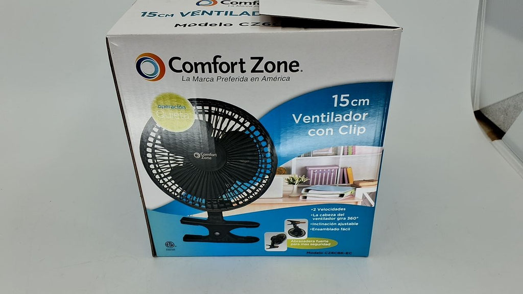 Quiet 6" Clip-On Fan, Adjustable Tilt, 2-Speed, Ideal for Desk & Stroller