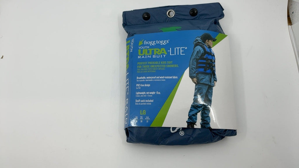 FROGG TOGGS Youth Ultra-Lite2 Waterproof Breathable Rain Suit, Large, Blue