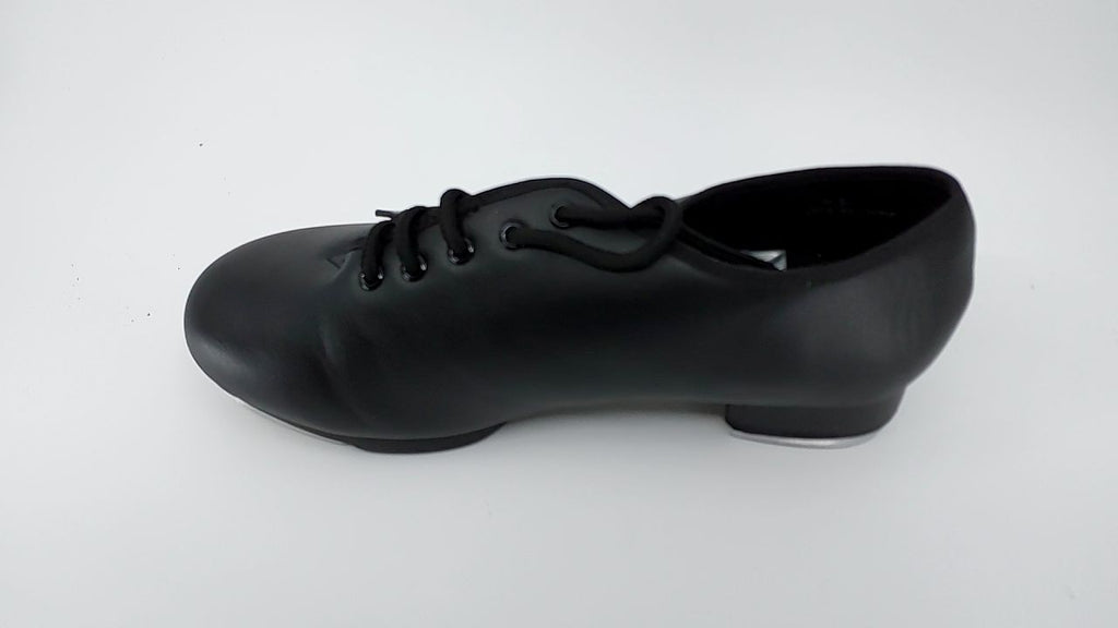 6.5M Black PU Leather Tap Shoes for Women & Men Lace Up Style