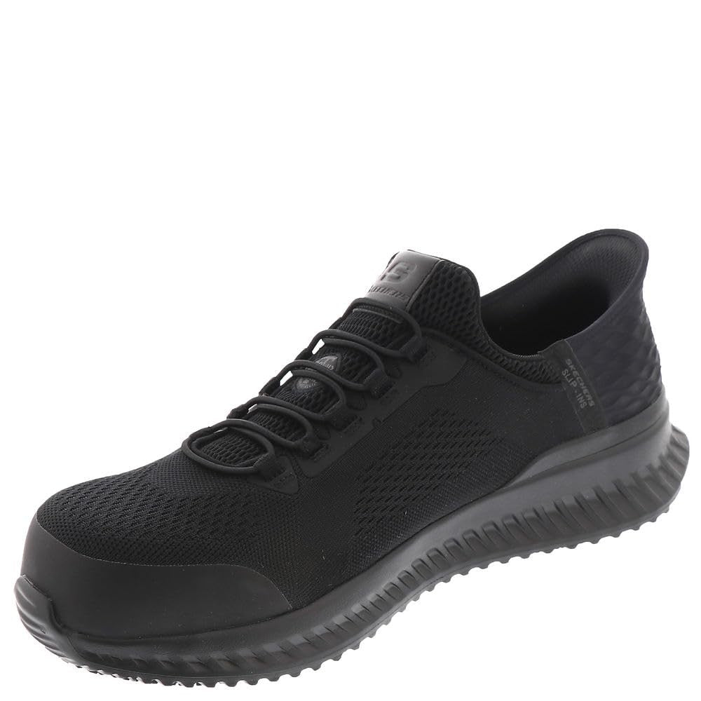 Skechers Men's Black Slip-Ins Construction Shoe Comp Toe Size 13