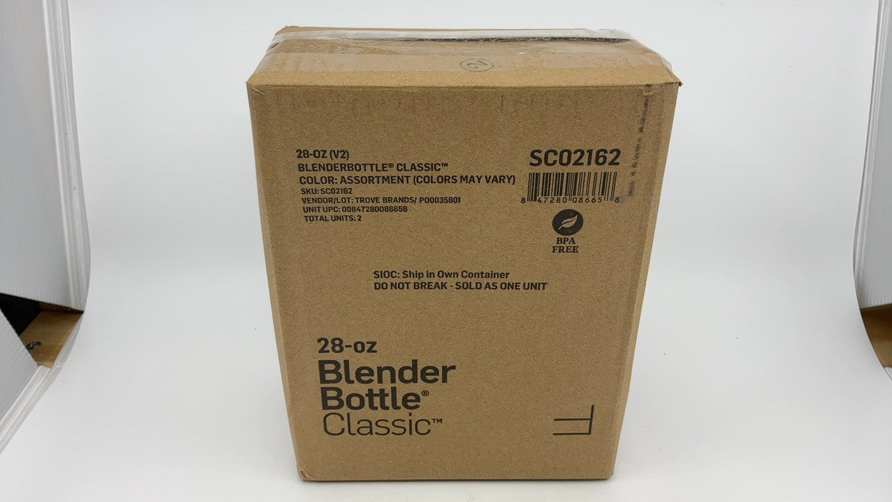 28 Oz Classic V2 BlenderBottle Shaker, 2 Pack, Ideal for Protein Shakes