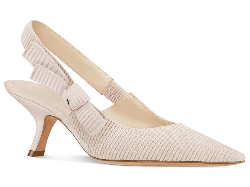 Womens Closed Toe Kitten Heels Pumps, Beige Bowknot, Size 8.5