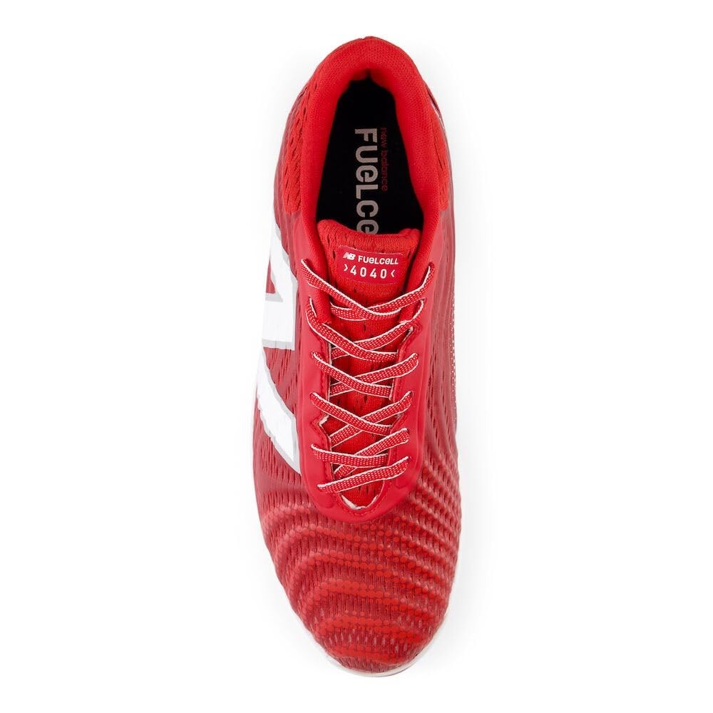 New Balance FuelCell 4040 V7 Molded Baseball Shoe, Red/White, Size 13