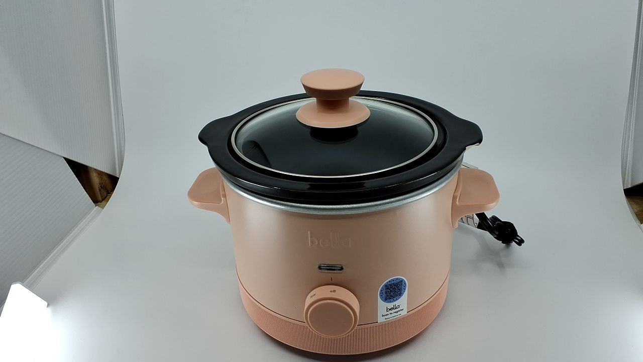 1.5 Qt Slow Cooker, Bella Blossom, Dishwasher Safe Stoneware, 3 Settings