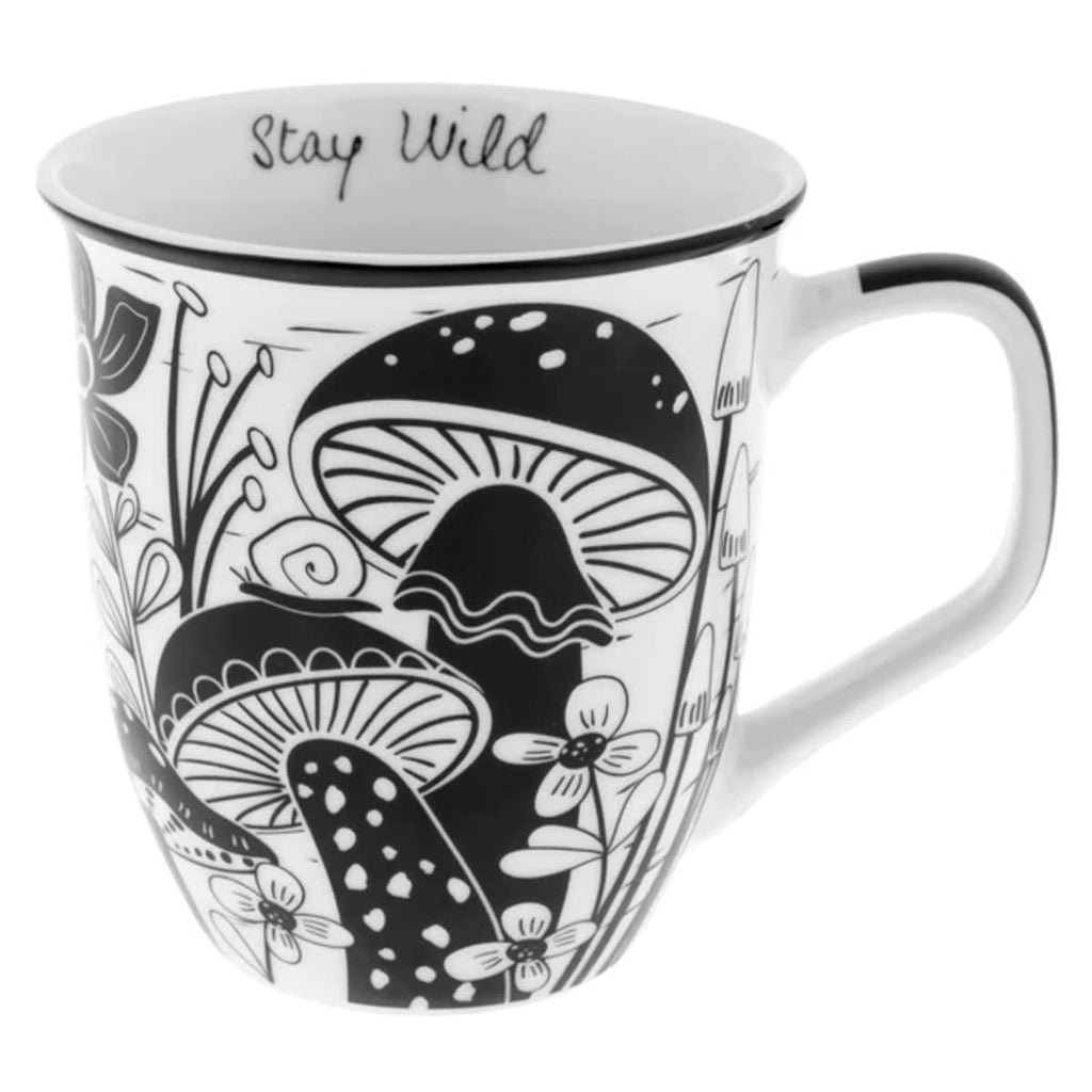 Cute 14 oz Black & White Boho Mug - Ceramic Coffee Cup for Gifts
