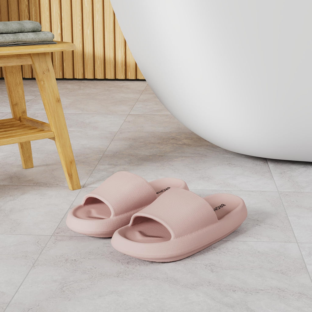 Pink Pillow Slippers 35-36, Cushioned Slides for Women & Men