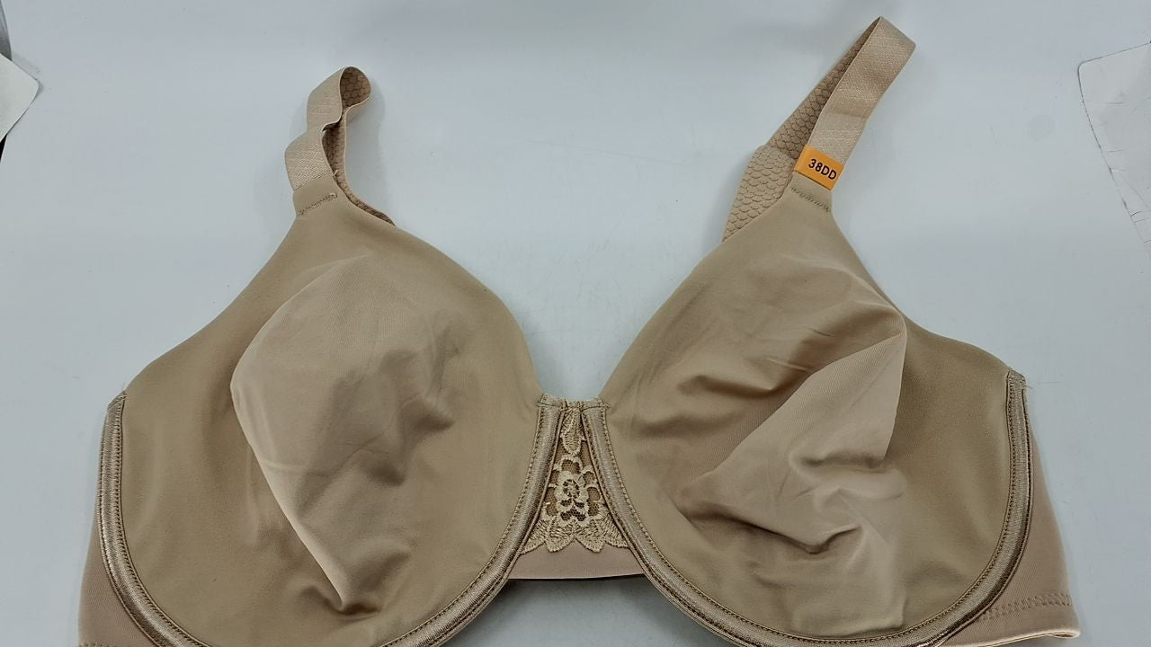 Women's 38DD Smoothing Minimizer Bra, Damask Neutral, Adjustable Straps