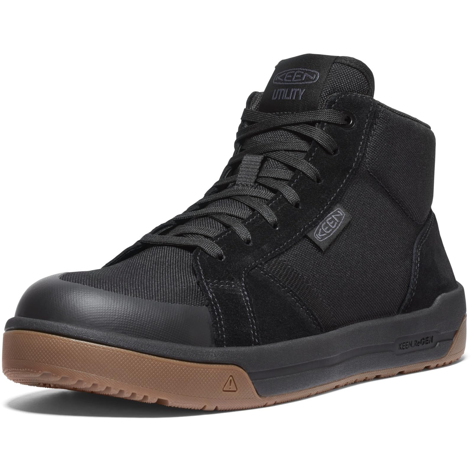 Men's KEEN Kenton Mid Top Sneakers Black/Gum Composite Toe 11.5