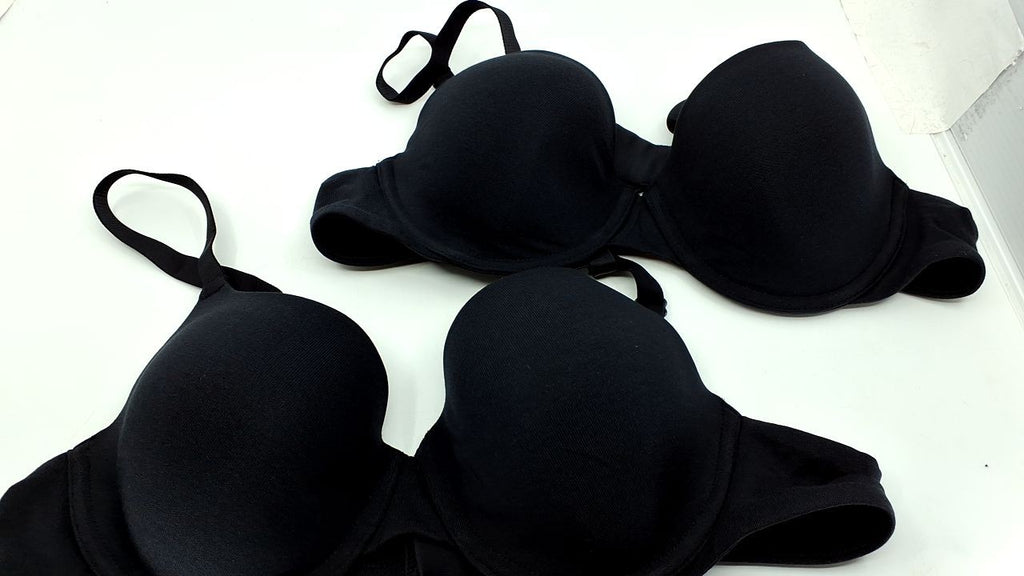 Everyday Black T-Shirt Bras for Women, 40A, Underwire, 2-Pack
