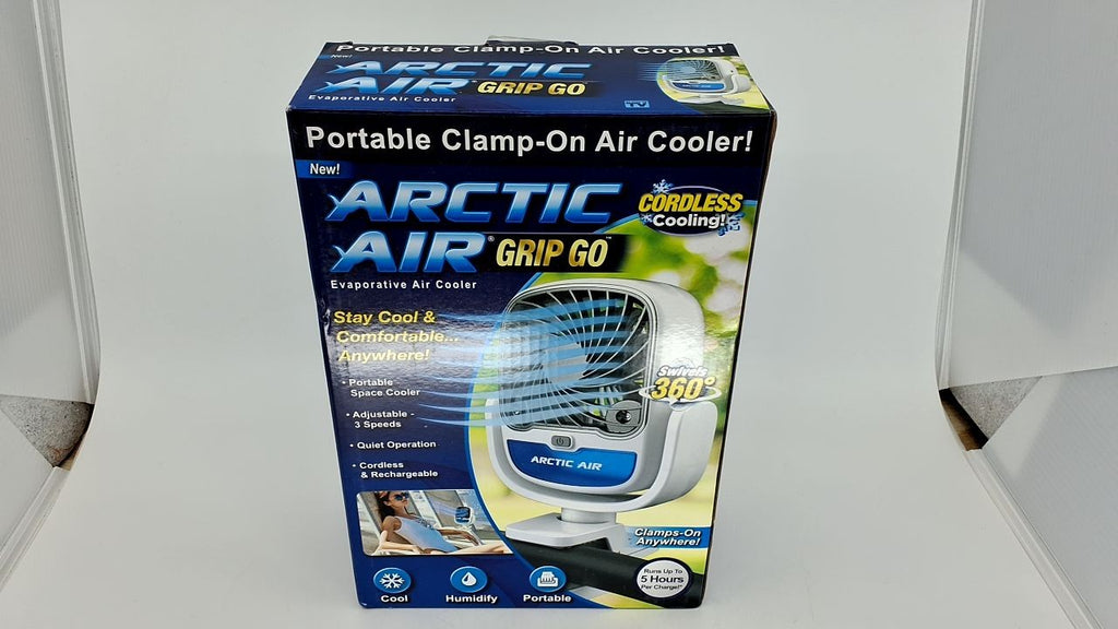 Arctic Air Grip Go Evaporative Cooler, Portable Fan, USB Rechargeable, White