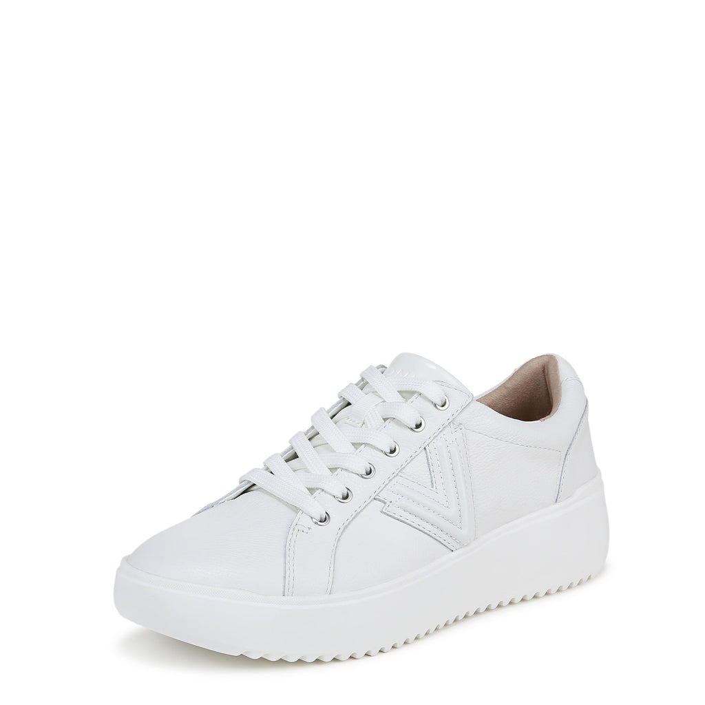 Vionic Women's Kearny Lace Up Sneaker, White Leather, 9.5 Wide - Image 1