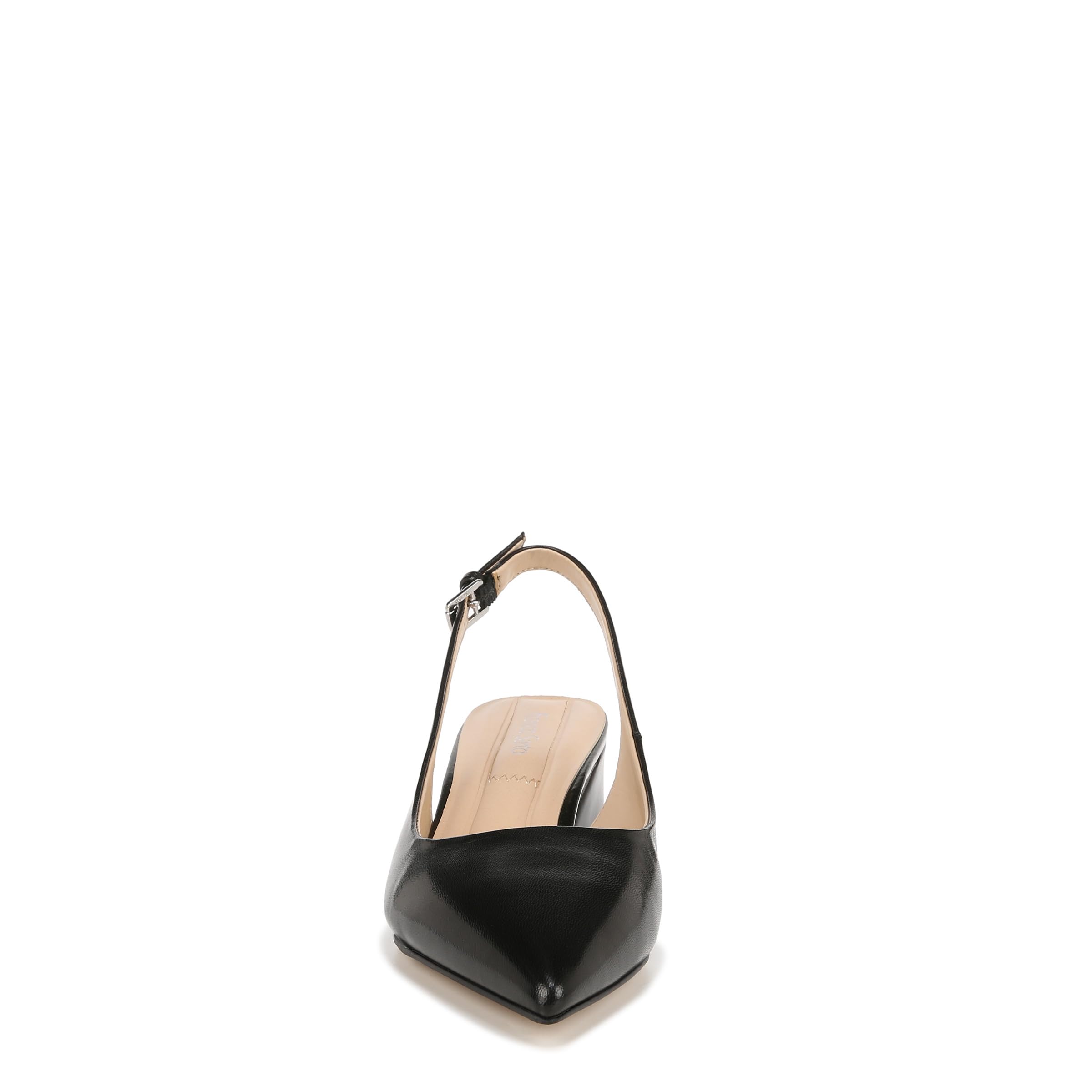 Franco Sarto Womens Racer Slingback Low Block Heel Pointed Toe Pump, Black, 9.5 Wide - Image 6