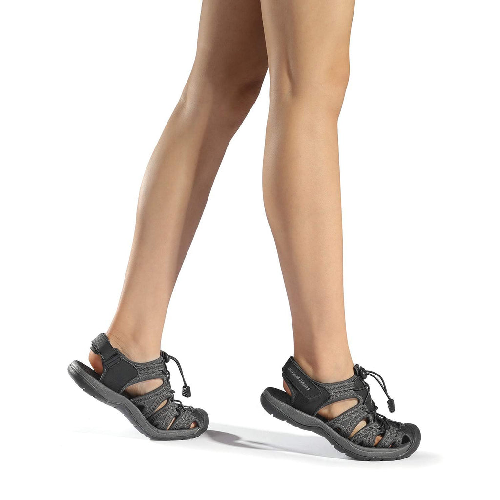 DREAM PAIRS Womens Closed Toe Hiking Summer Outdoor Sport Athletic Sandals,Size 5.5,Black/Dark/Grey,160912-W-Sandals - Image 4
