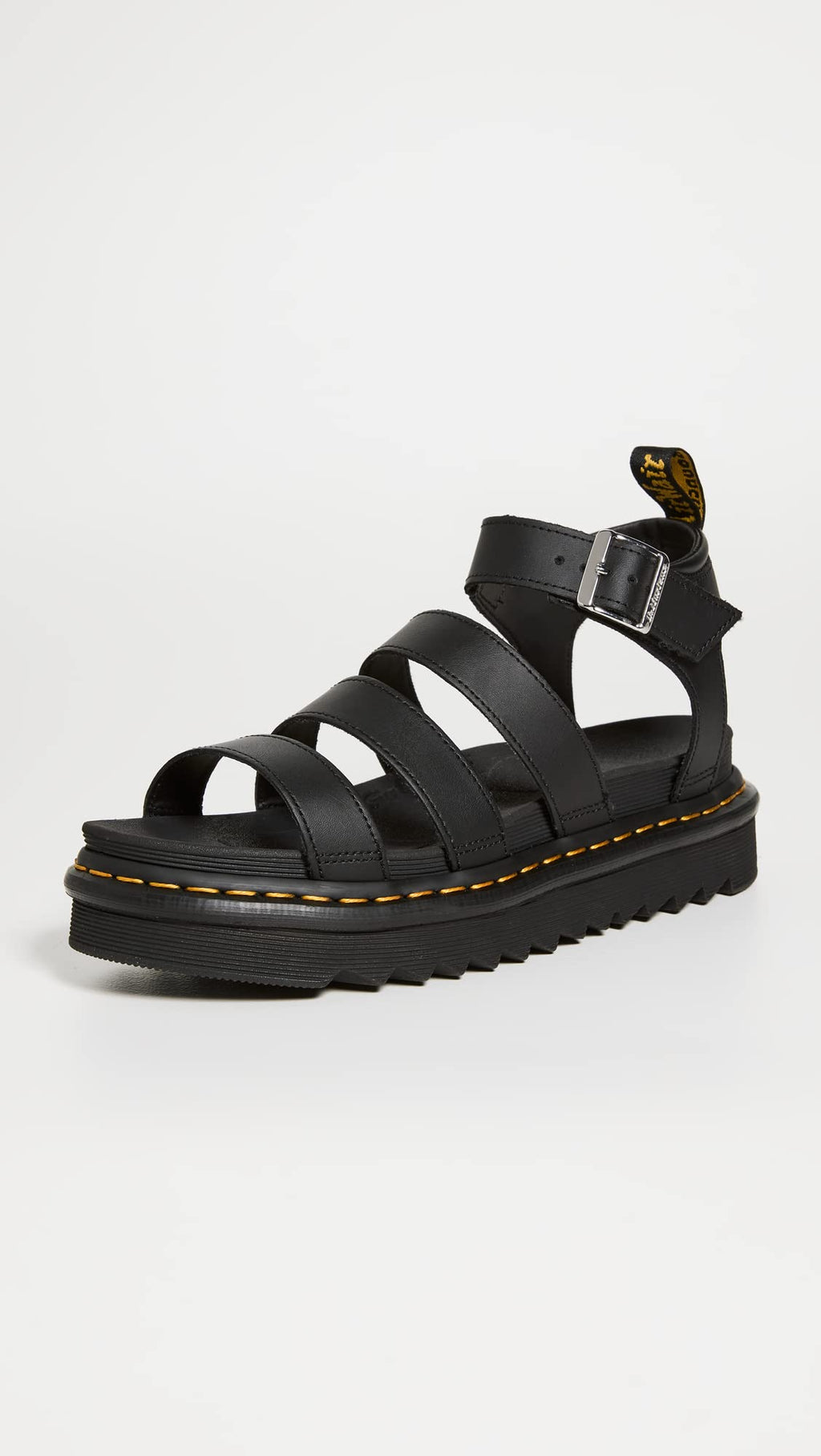 Dr. Martens Women's Blaire Fisherman Sandal, Black Hydro Leather,
