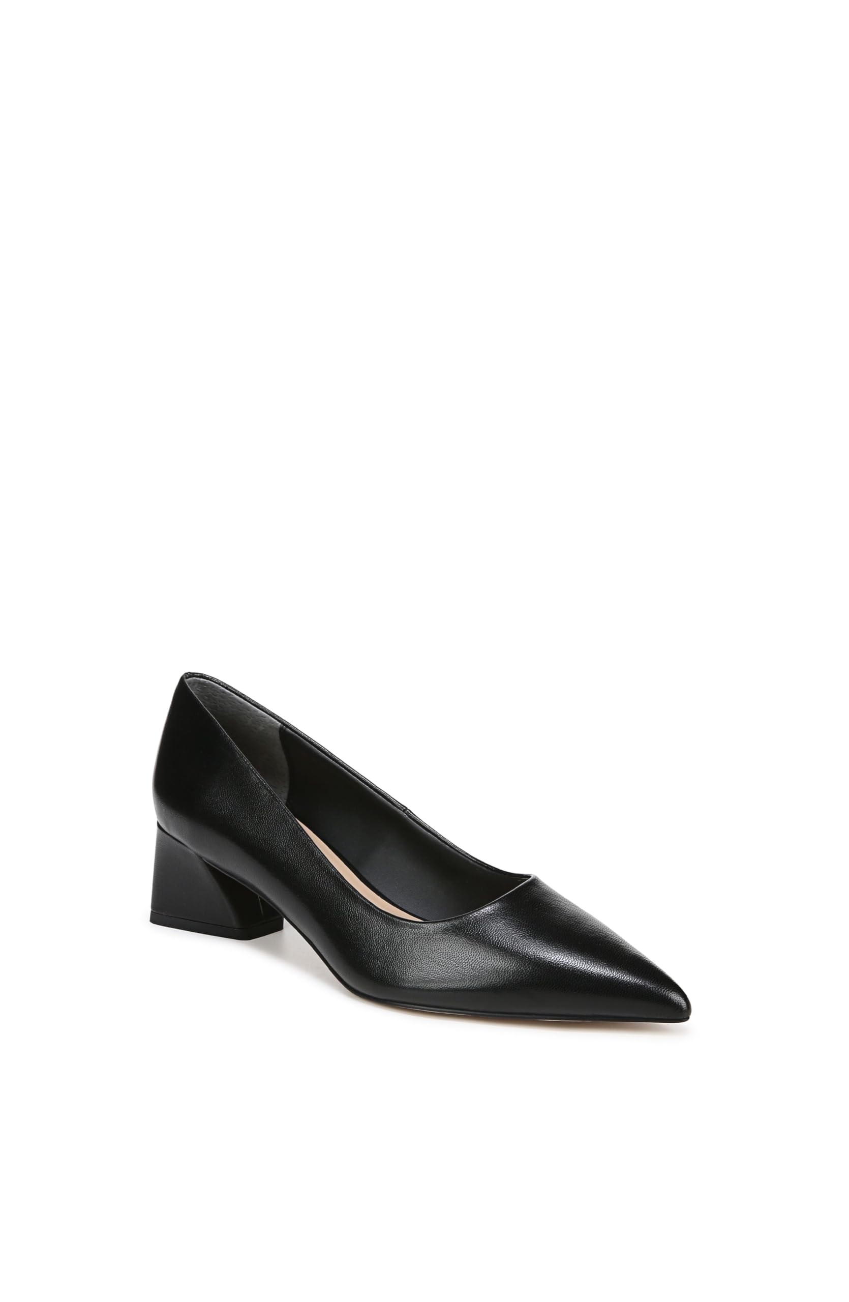 Franco Sarto Womens Racer Pointed Toe Block Heel Pump Black Leather 7 M - Image 2