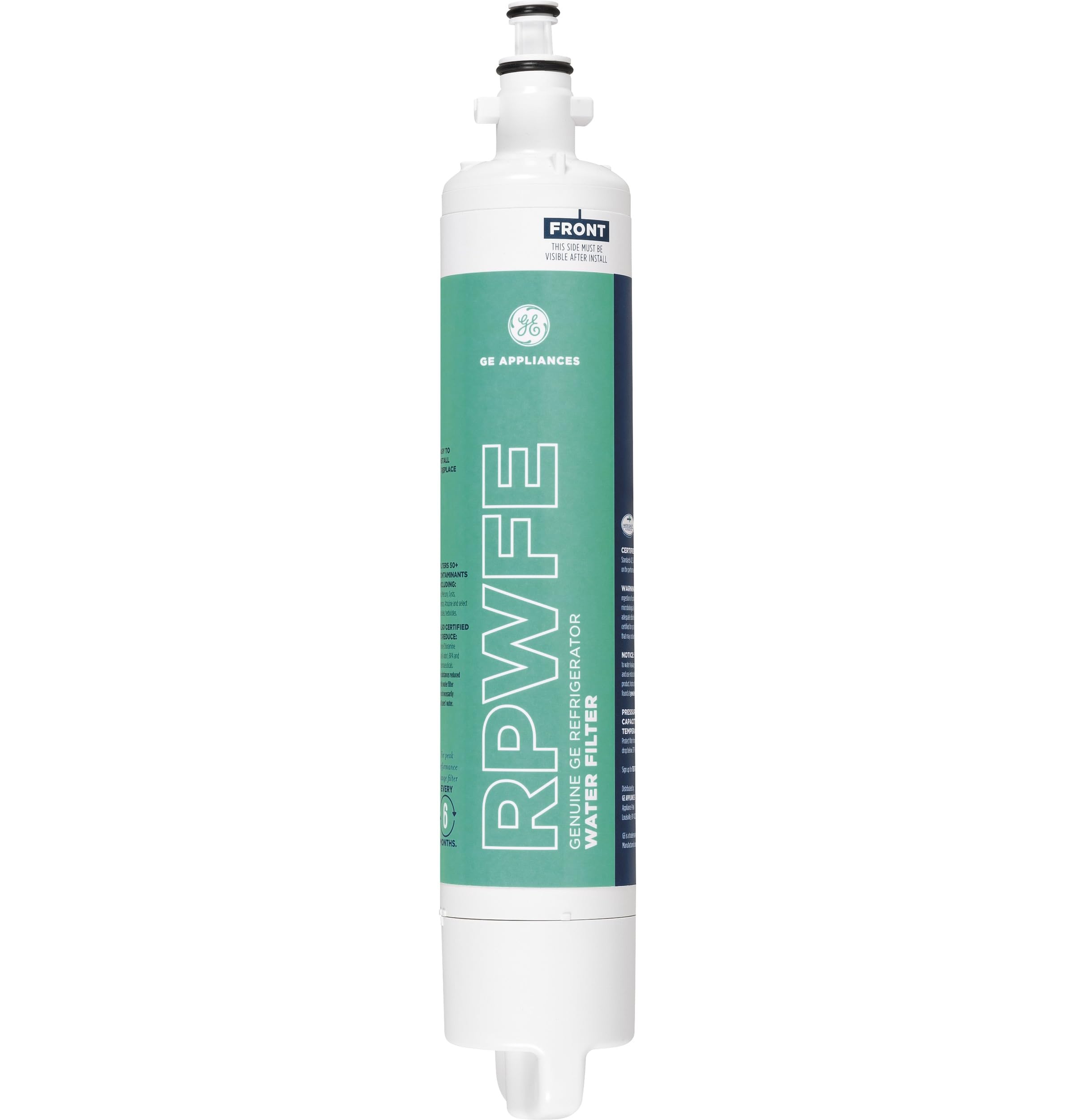 GE RPWFE Refrigerator Water Filter, Genuine Replacement Filter, Certified to Reduce Lead, Sulfur, and 50+ Other Impurities, Replace Every 6 Months for Best Results, Pack of 1 - Image 1