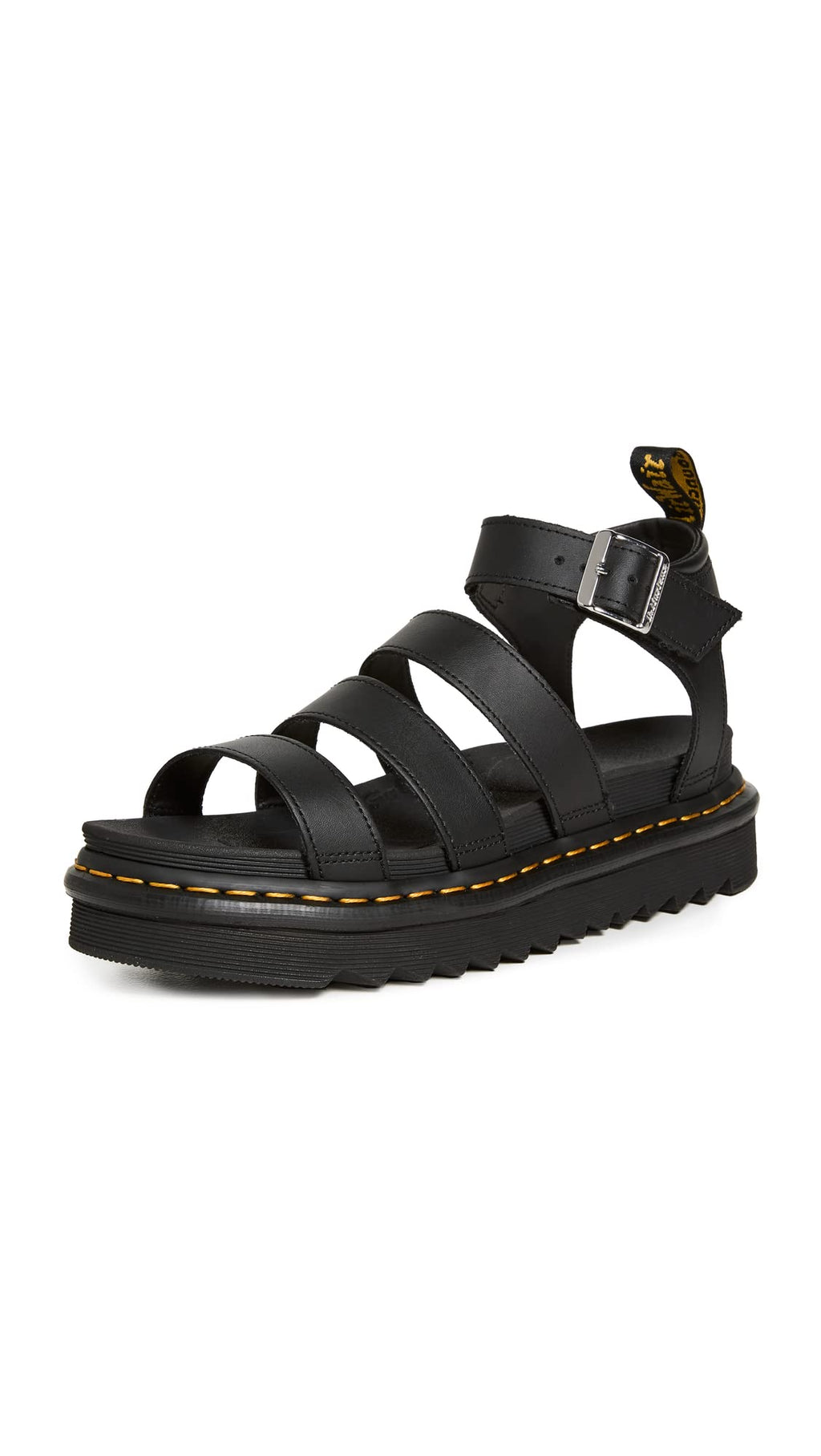Dr. Martens Women's Blaire Fisherman Sandal, Black Hydro Leather, - Image 1