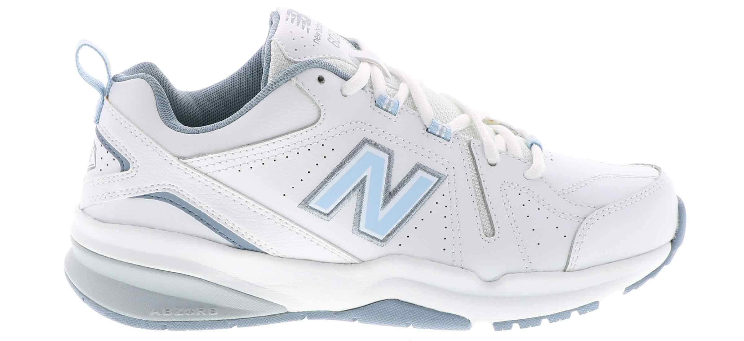 New Balance Women's 608 V5 Casual Comfort Cross Trainer, White/Light Blue, 6.5 Wide - Image 2