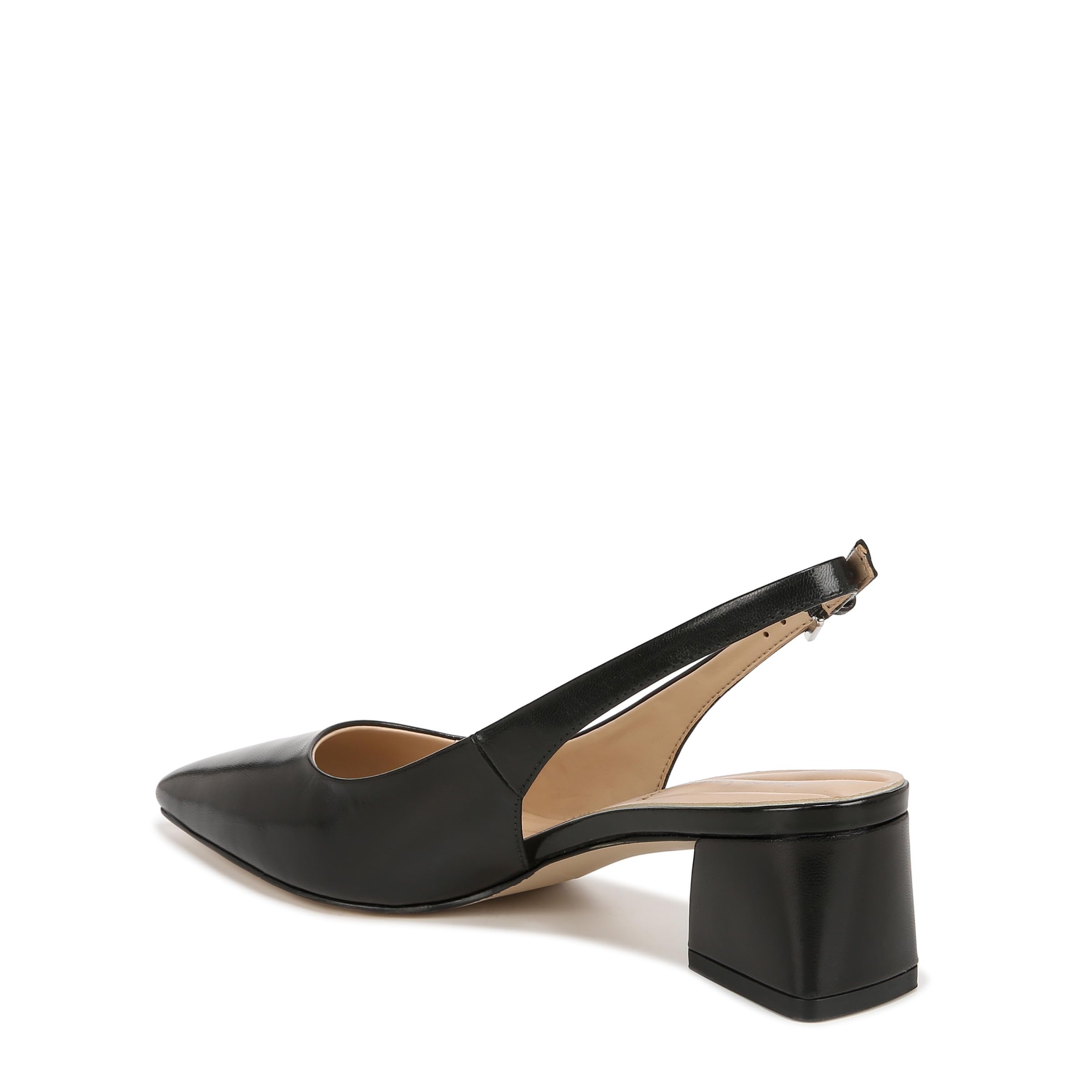 Franco Sarto Womens Racer Slingback Low Block Heel Pointed Toe Pump, Black, 9.5 Wide - Image 12