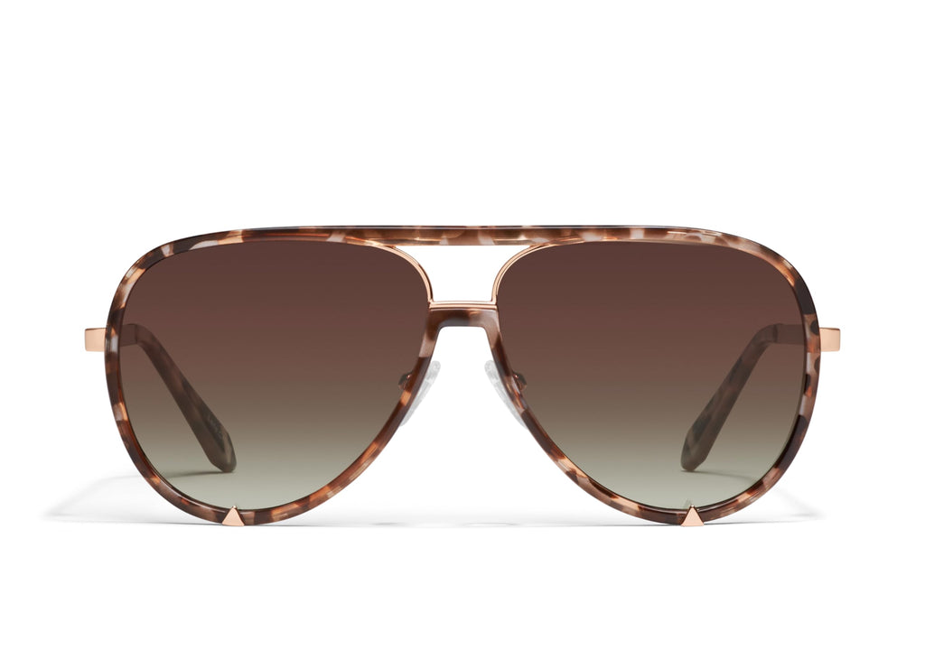 Quay - Womens Sunglasses, Polarized Aviator Lenses with UV Protection, Oversized Sunglasses (High Profile, Brown Tortoise) - Image 1