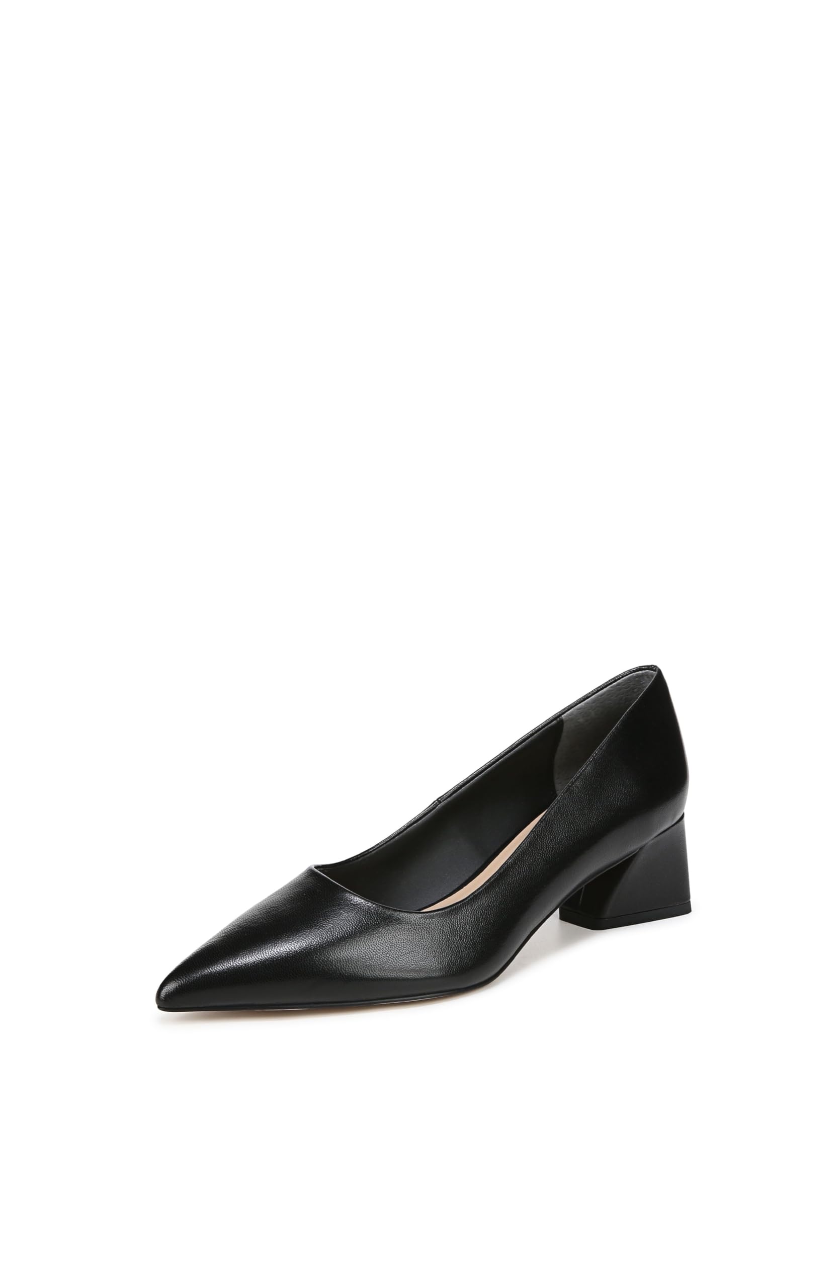 Franco Sarto Womens Racer Pointed Toe Block Heel Pump Black Leather 7 M - Image 1