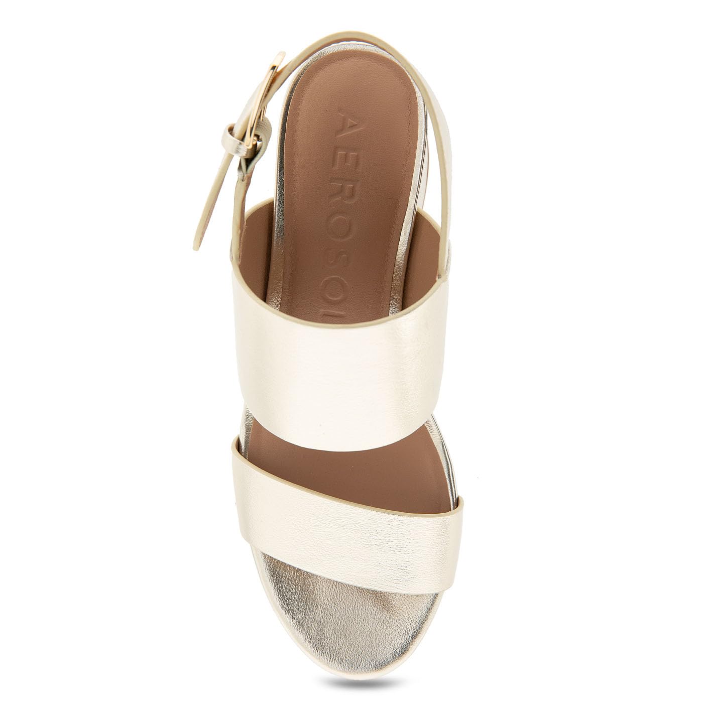 Aerosoles Women's CAMILIA Heeled Sandal, Soft Gold PU, 7 Wide - Image 5