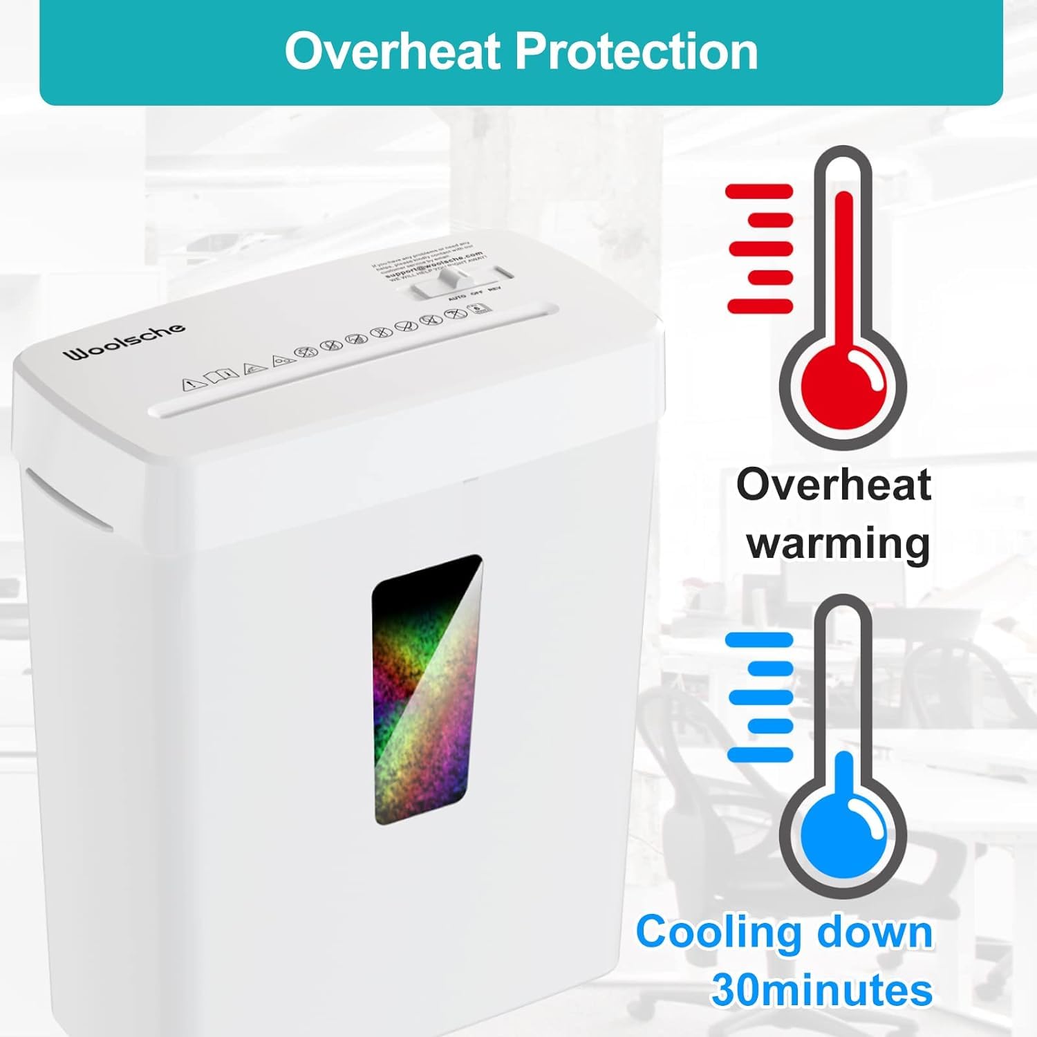 Micro Cut Paper Shredder, P-5 Security, 5-Sheet, Jam Proof Design