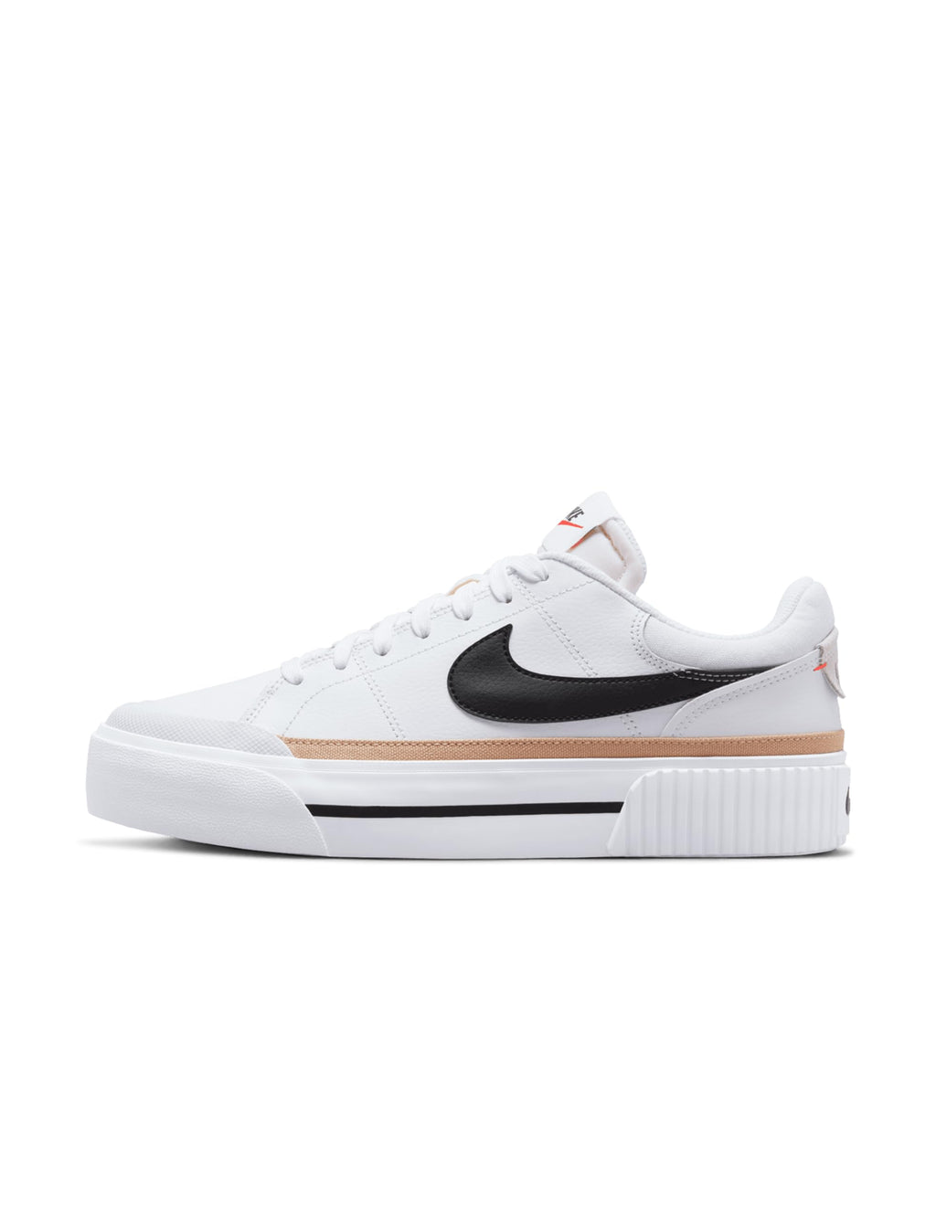 Nike Women's Court Legacy Lift Shoes, White/Black-Hemp-Team Orange, 8.5 - Image 1