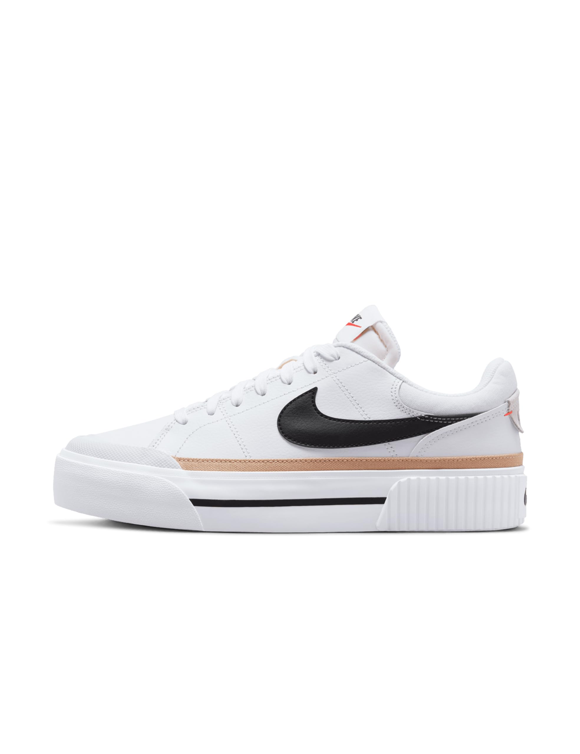 Nike Women's Court Legacy Lift Shoes, White/Black-Hemp-Team Orange, 8.5 - Image 1