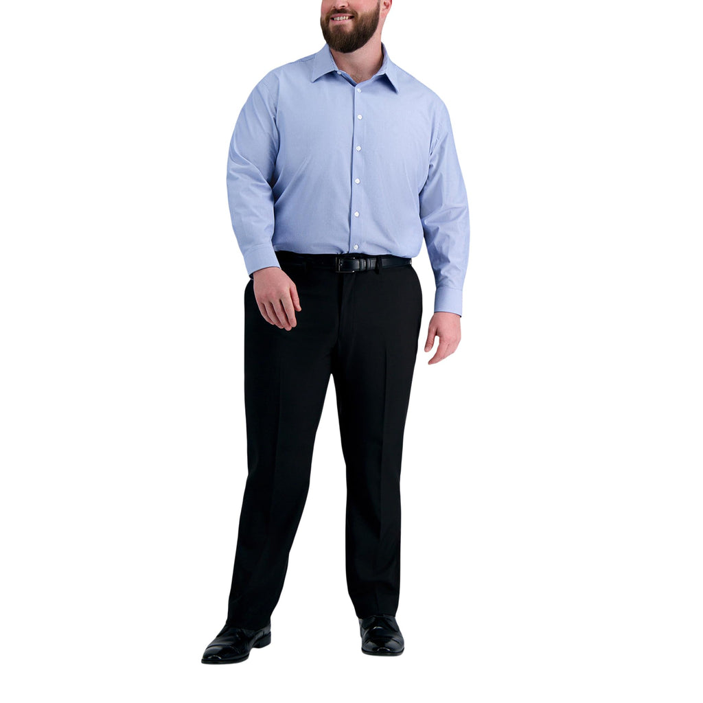 Haggar Men's Smart Wash Classic Fit Comfort Stretch Dress Shirt-Big Or Tall Sizes, Blue Stripe, 18.5" Neck 36"-37" Sleeve - Image 3