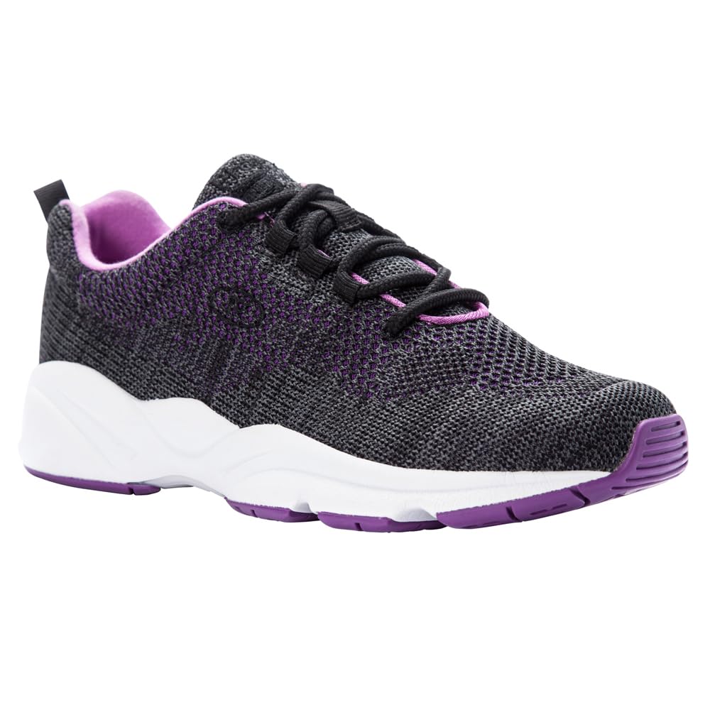 Propét womens Stability Fly Sneaker, Black/Berry, 8 Narrow US - Image 3