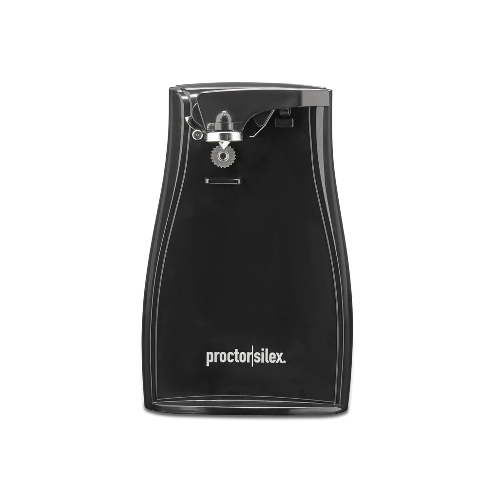 Proctor Silex Power Electric Automatic Can Opener for Kitchen with Knife Sharpener, Twist-off Easy-Clean Lever, Cord Storage, Black (75217PS) - Image 1