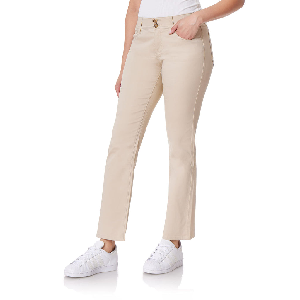 WallFlower Jeans for Women Luscious Curvy Uniform Bootcut Mid-Rise Twill Cotton Pants, Insta Soft, Juniors, Hummus, 13 - Image 1