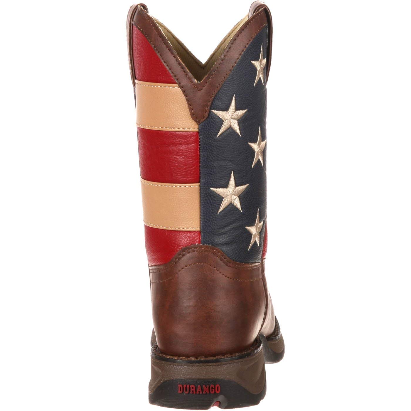 Durango Kids BT245 Lil' 8 Inch Patriotic,Brown/Union Flag,6 M US Big Kid - Image 4