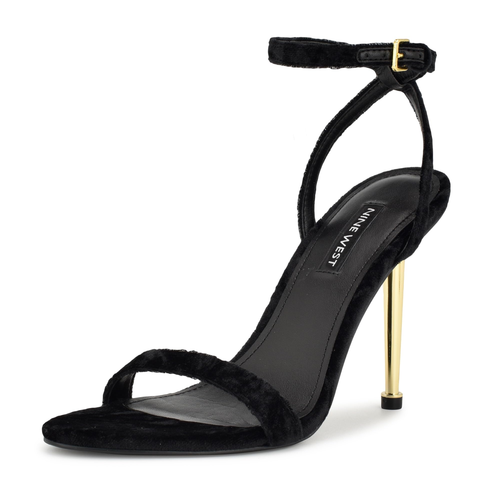 Nine West Women's Reina2 Heeled Sandal, Black Velvet 005, 8 - Image 1