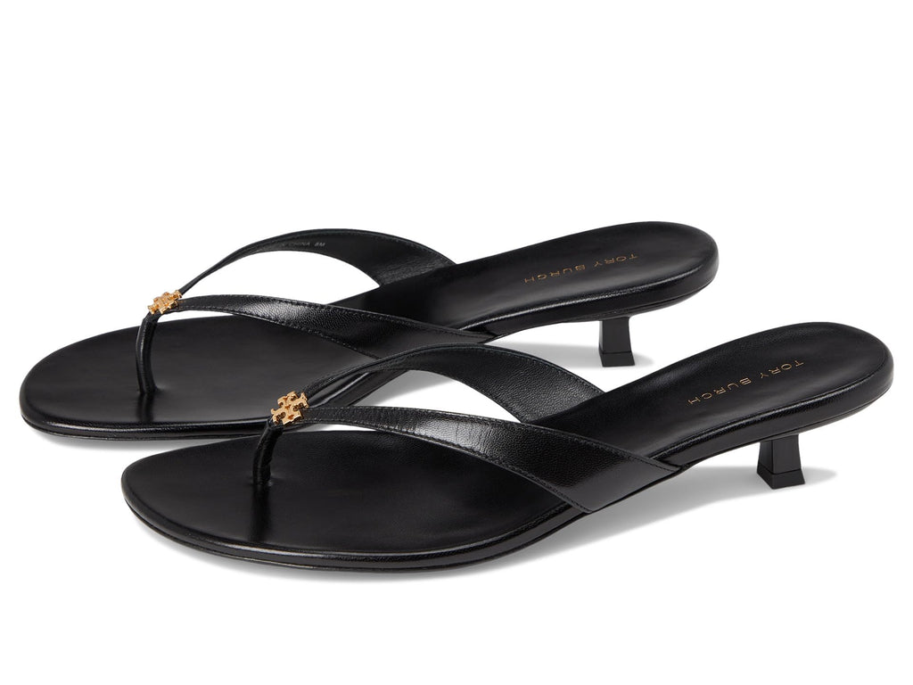 Tory Burch Women's Capri Low Heel Sandal 35mm Heeled, Perfect Black/Gold, 9.5 - Image 1